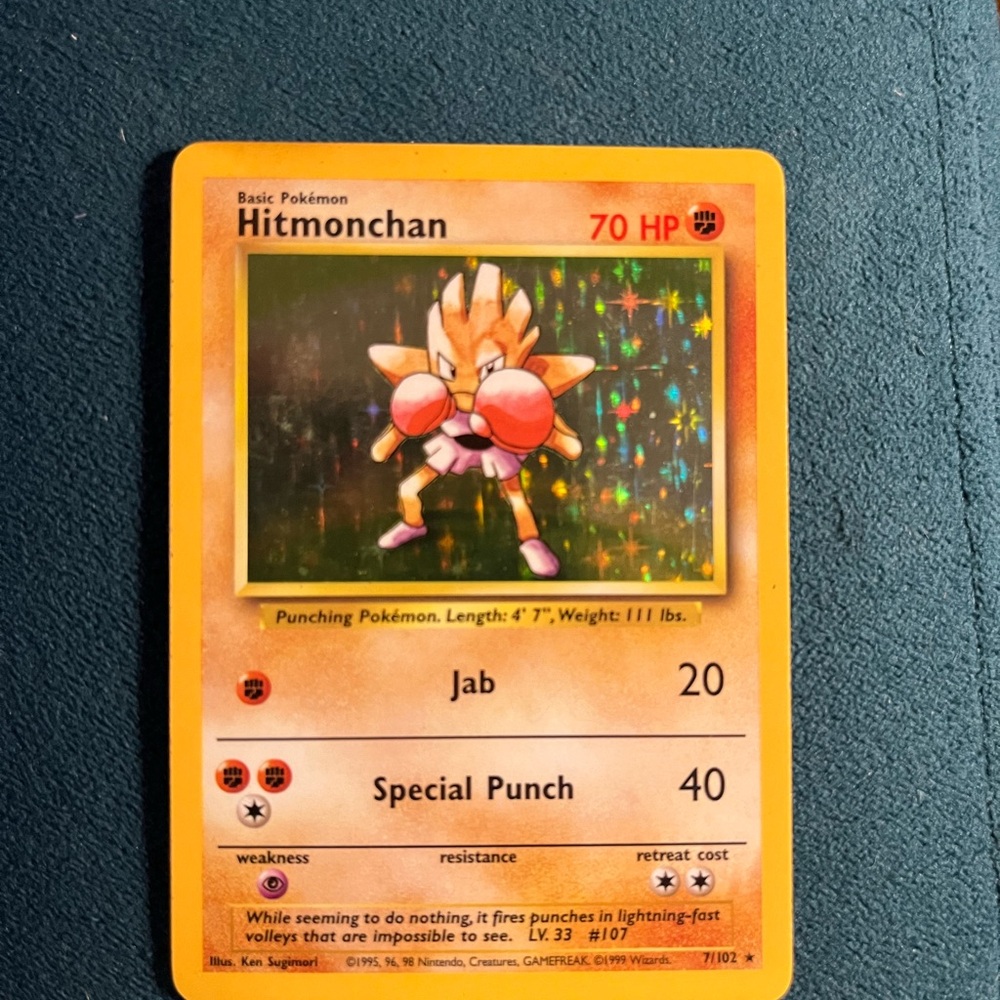 Hitmonchan Holigraphic Pokémon card 7/102